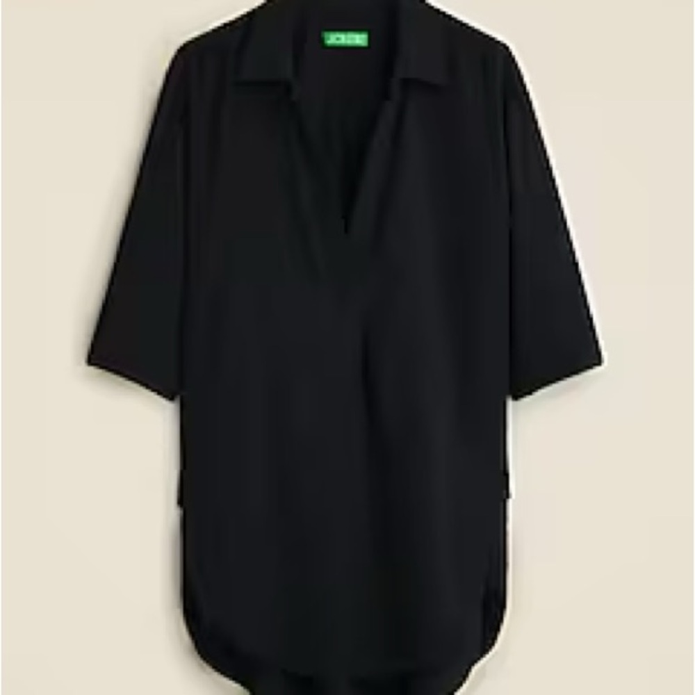 Black jcrew airy gauze tunic
